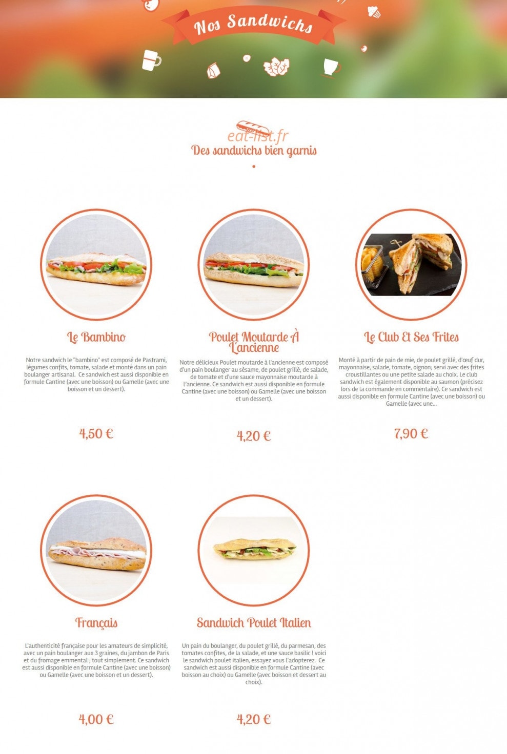 Cantine & Gamelle — carte page 2