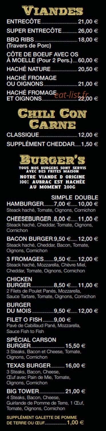 Carson Burger — carte page 8