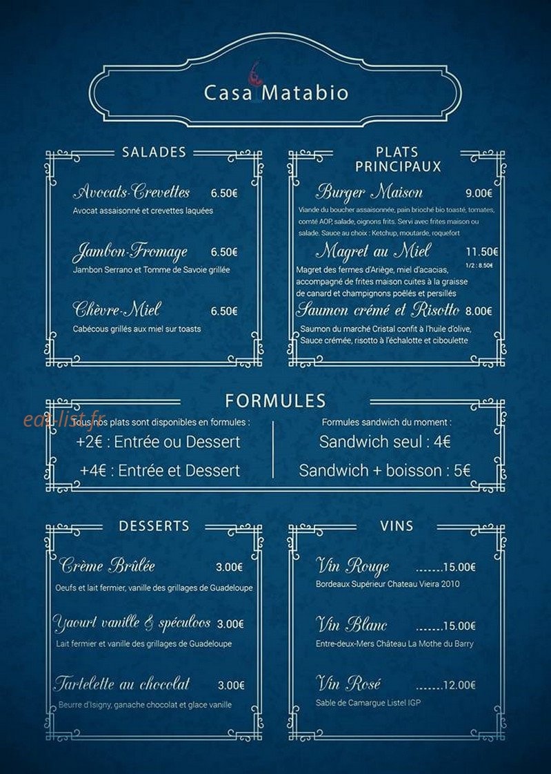 Casa Matabio — carte page 2
