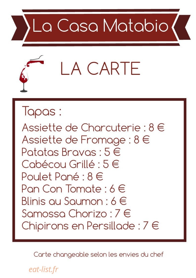 Casa Matabio — carte page 1