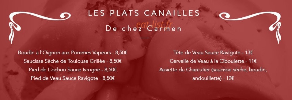 Chez Carmen — carte page 3