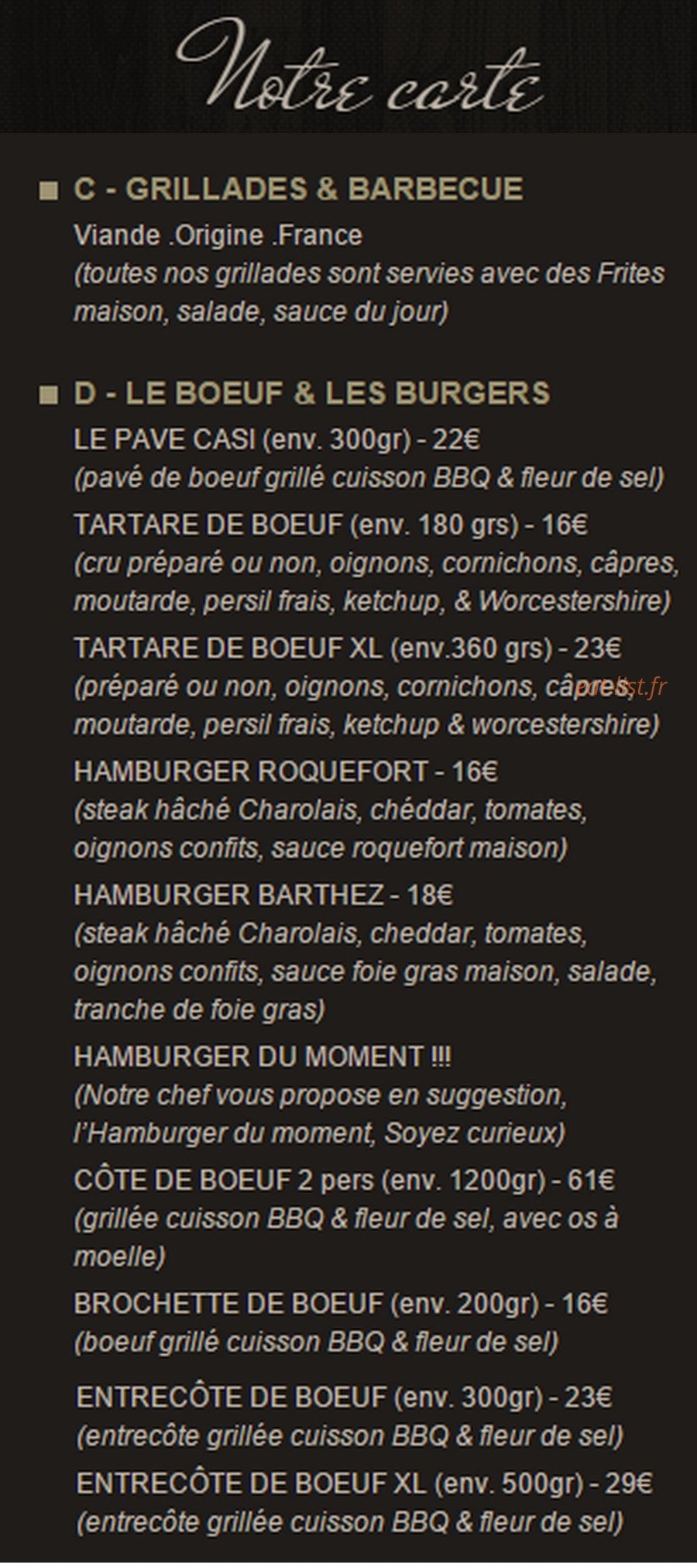 Chez Casi — carte page 3