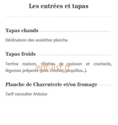 Chez Jazz — carte page 1