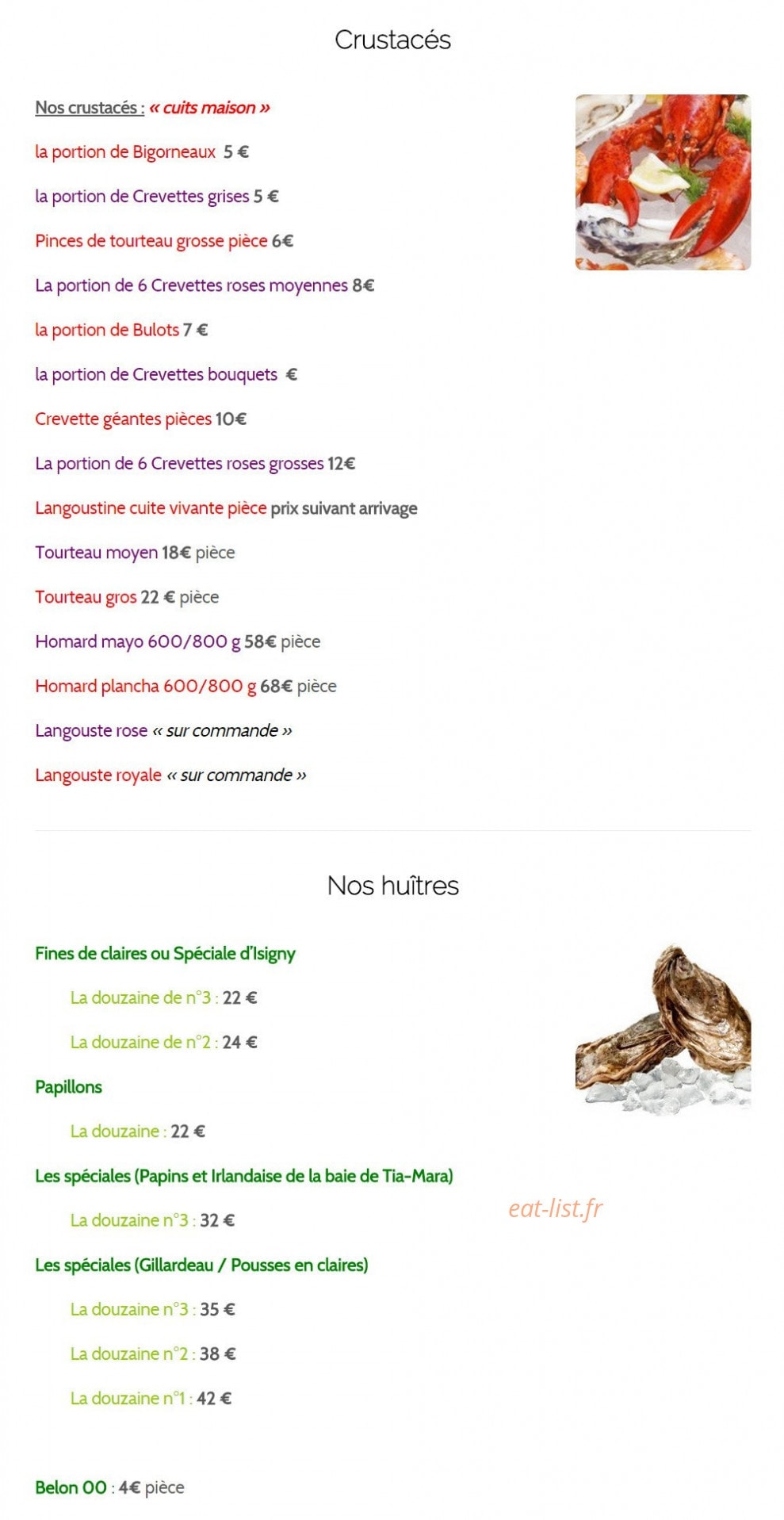 Chez Jeannot — carte page 6