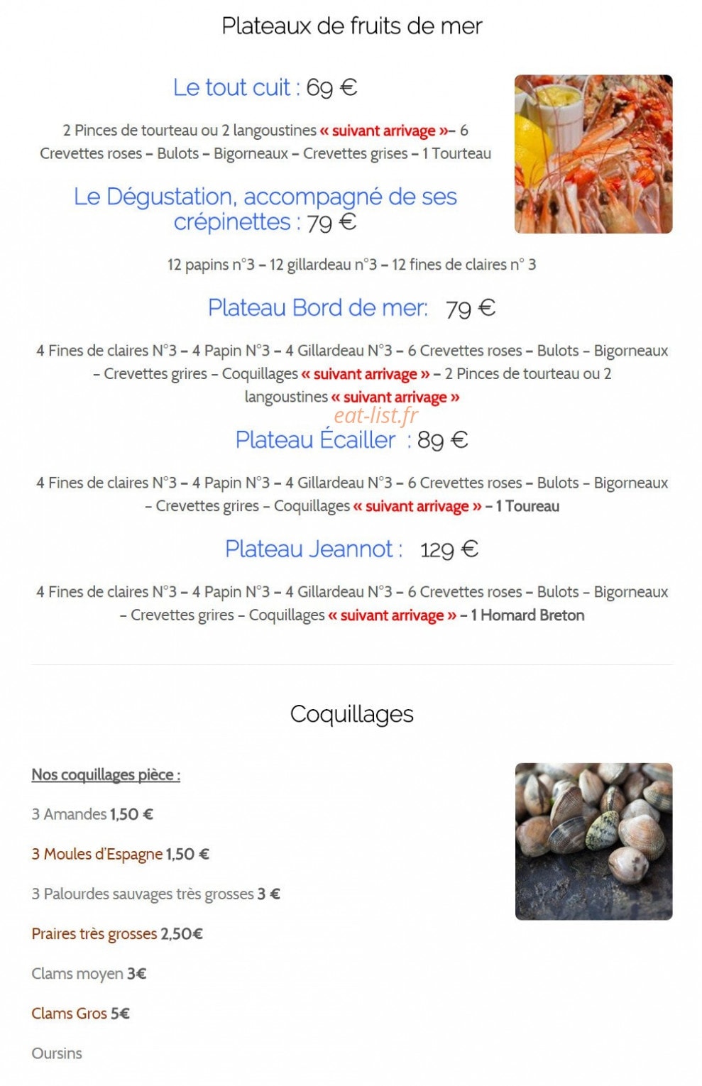 Chez Jeannot — carte page 5