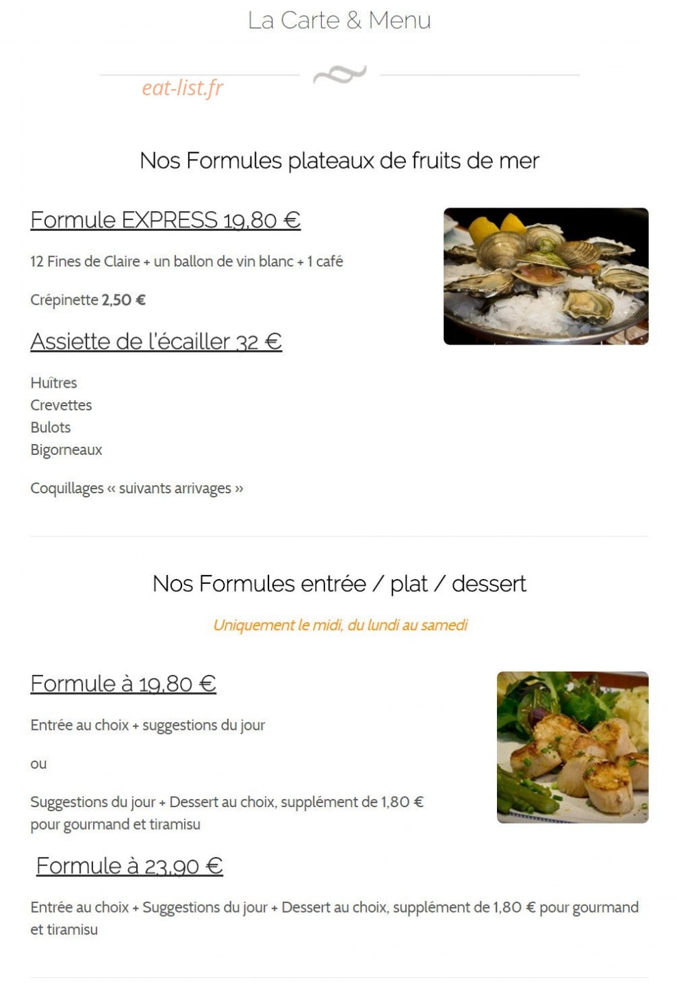 Chez Jeannot — carte page 1