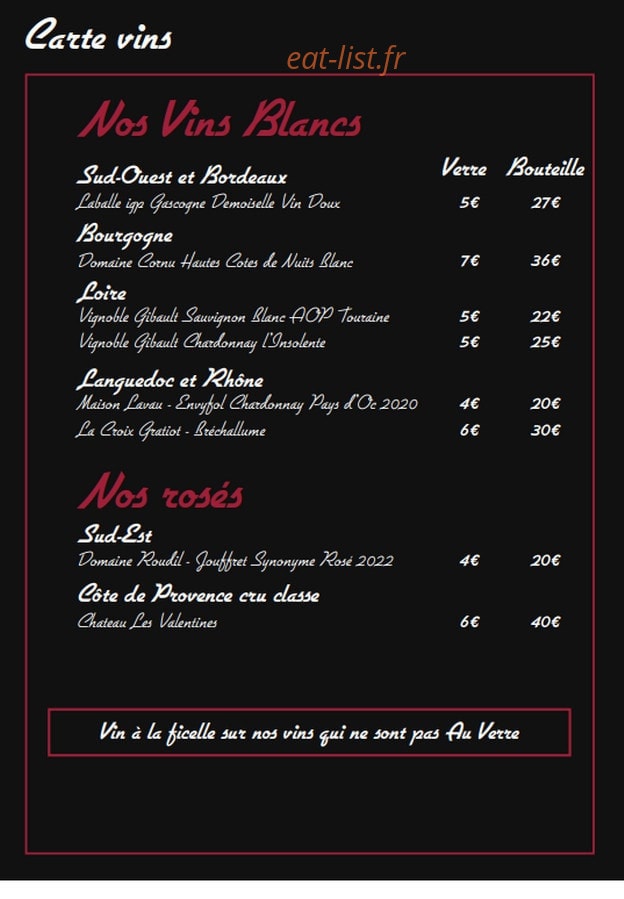 Chez Joseph — carte page 5