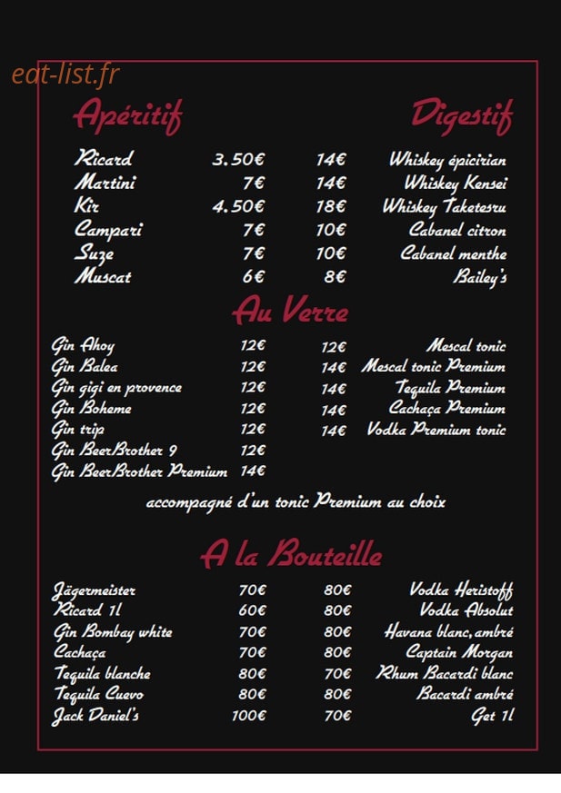 Chez Joseph — carte page 4