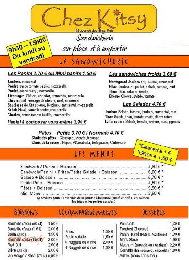 Chez Kitsy — carte page 1
