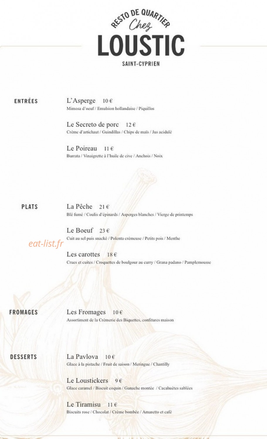 Chez loustic — carte page 1