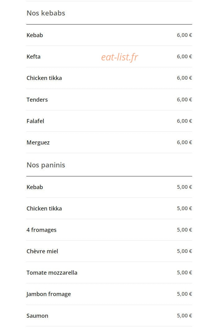 Chez Naan — carte page 7