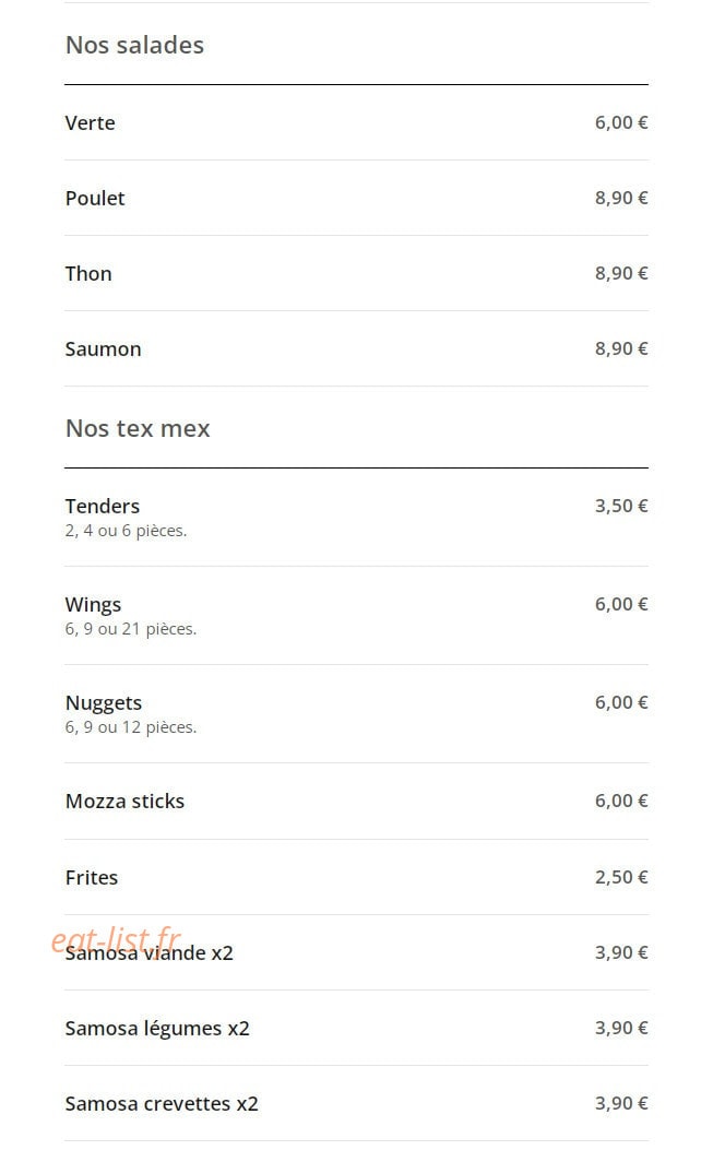 Chez Naan — carte page 8