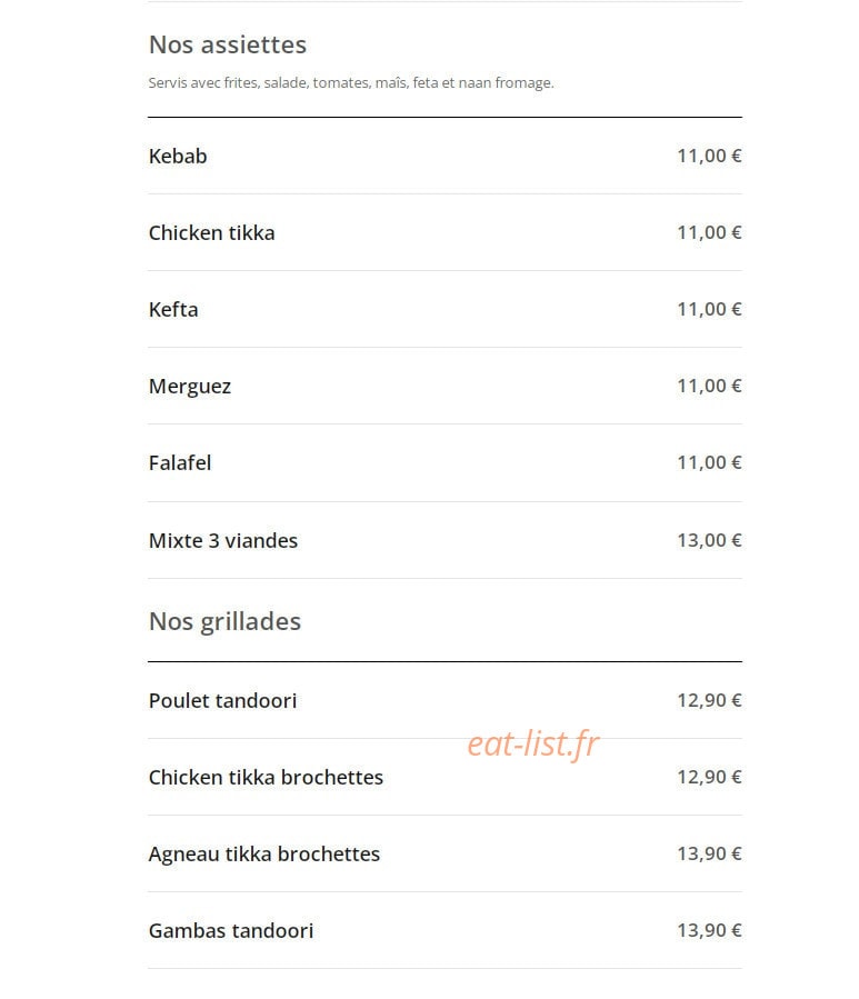 Chez Naan — carte page 5
