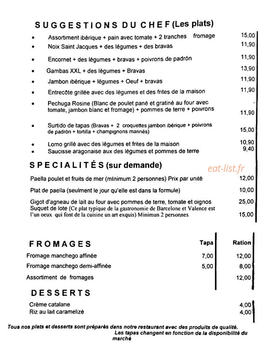 Chez Rosine — carte page 2