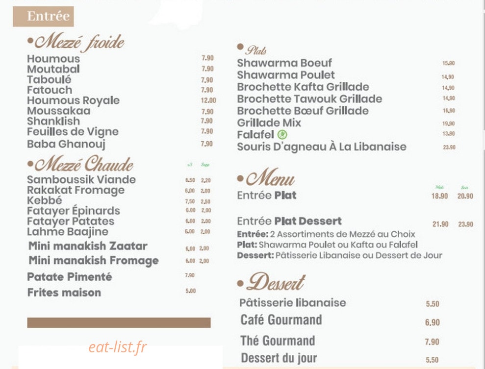 Chez Teta — carte page 1