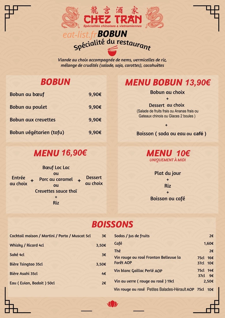 Chez Tran — carte page 2