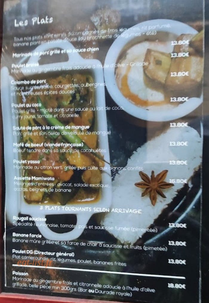 Chez Yvonne — carte page 1