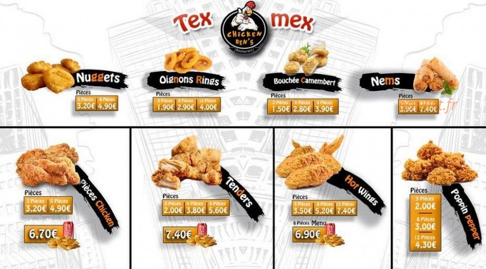 Chicken Ben's — carte page 3