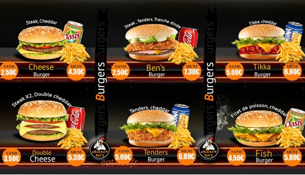 Chicken Ben's — carte page 2