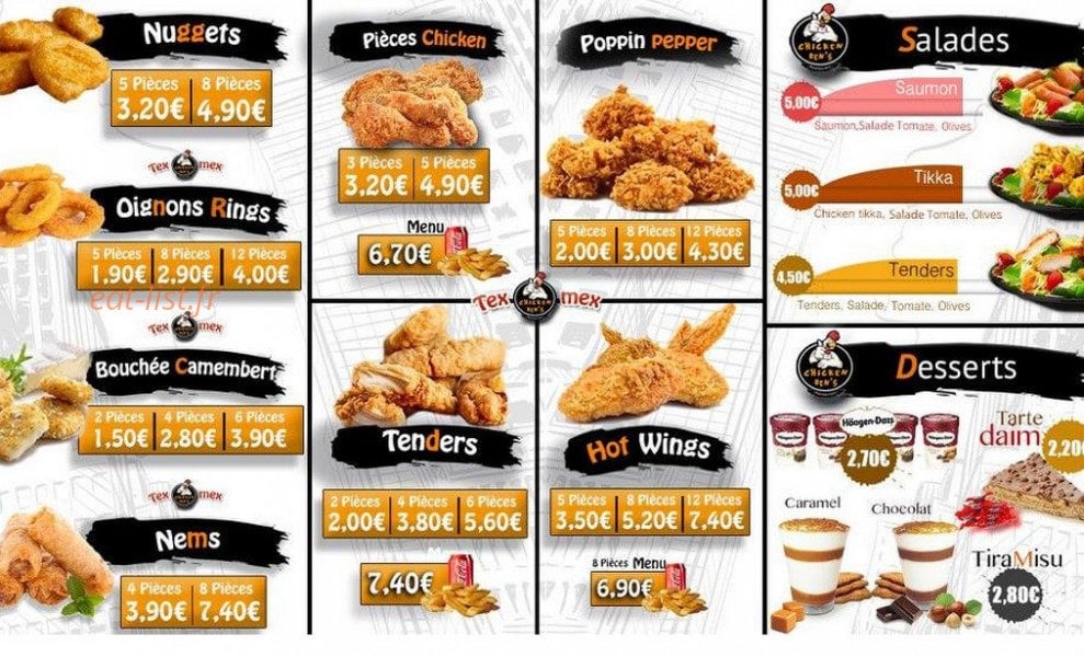 Chicken Ben's — carte page 5