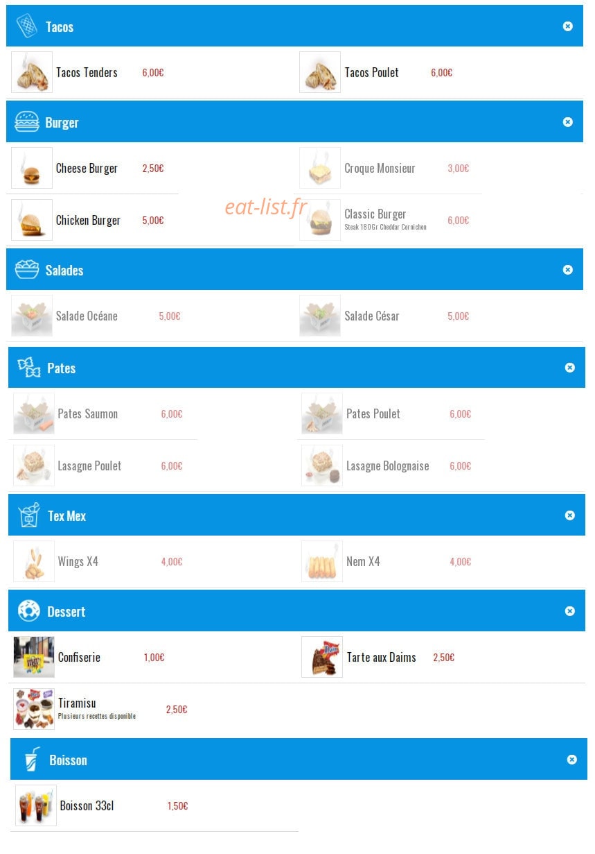 Chicken City — carte page 1