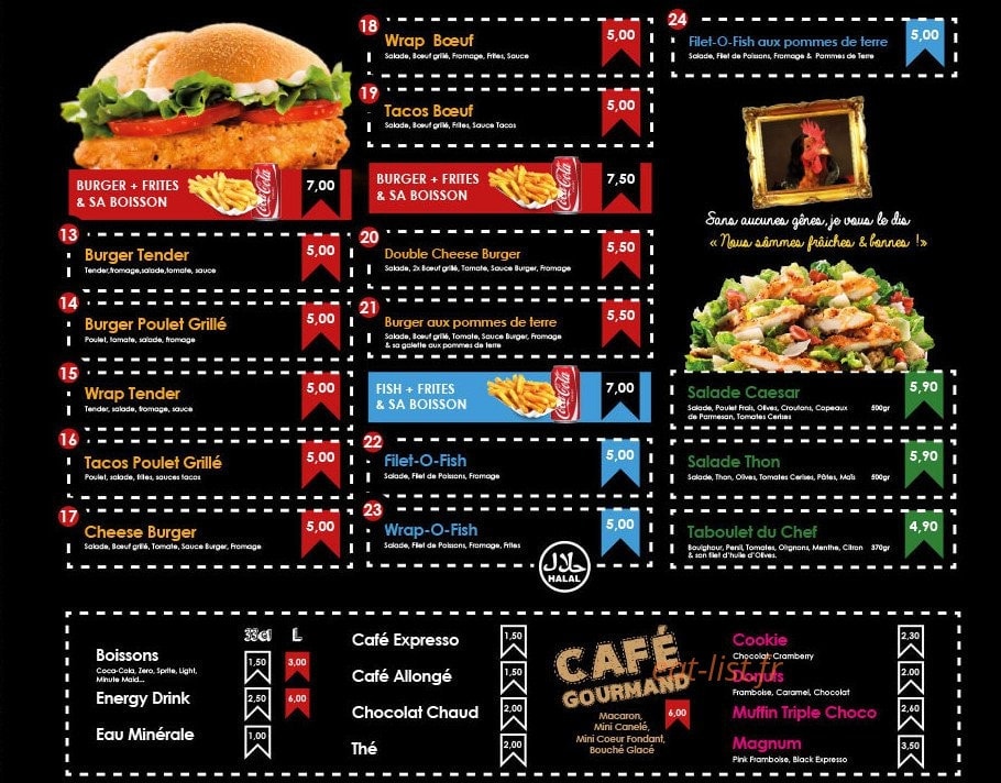 Chicken Cook — carte page 2