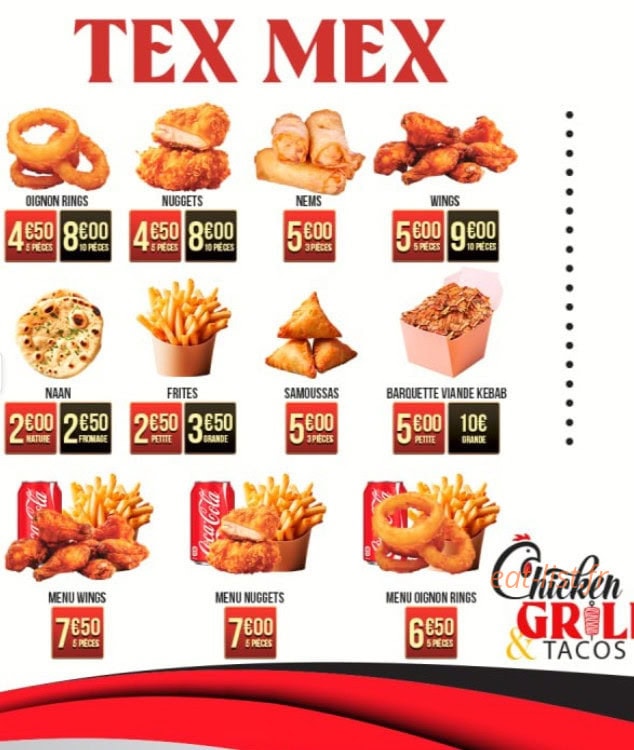 Chicken grill & tacos — carte page 6