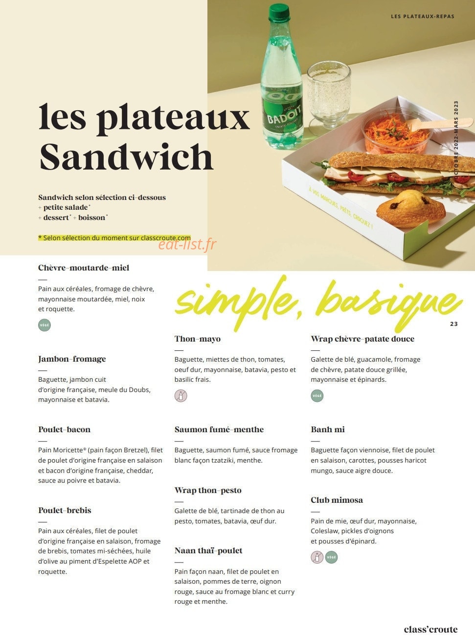 Class'croute — carte page 21