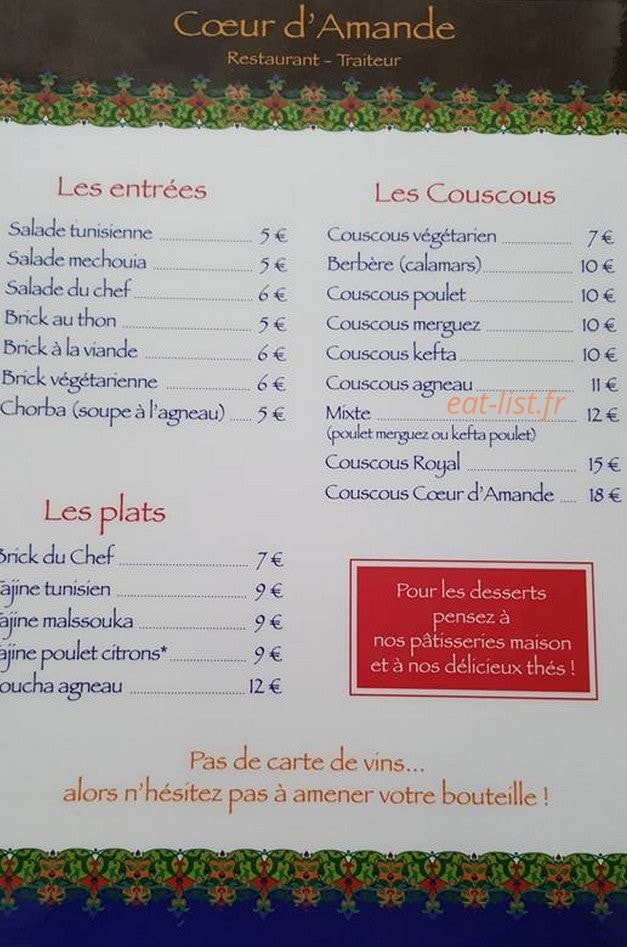 Coeur D'Amande — carte page 1