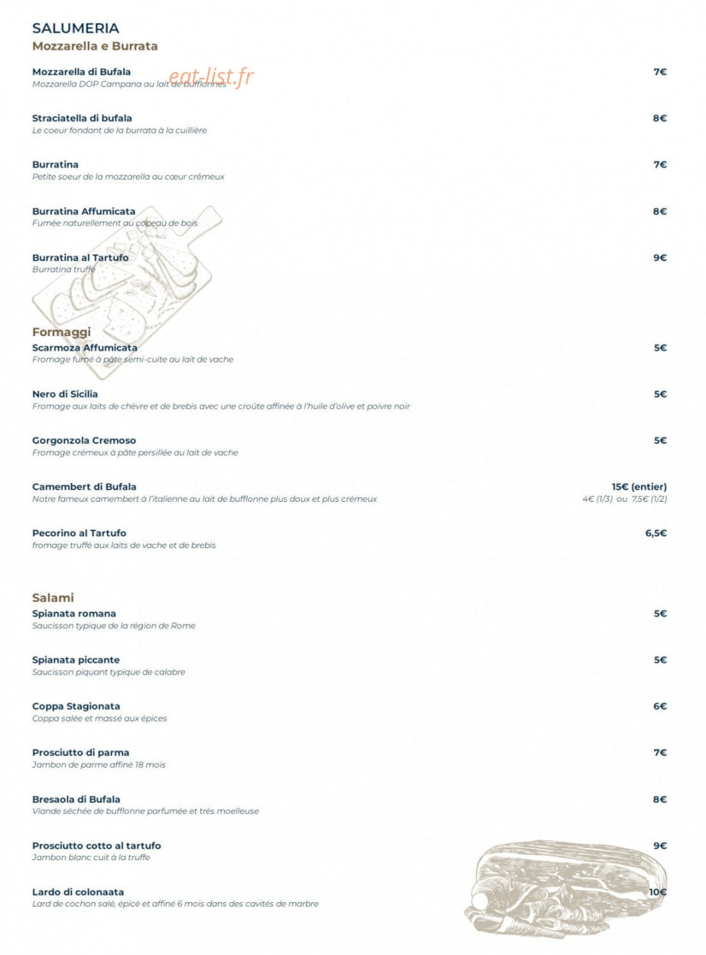 Cugini's — carte page 1