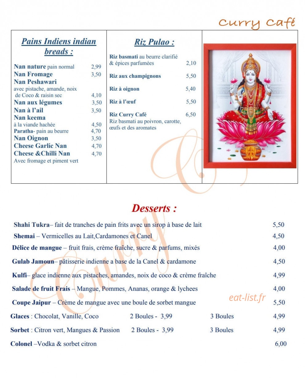 Curry Café — carte page 5