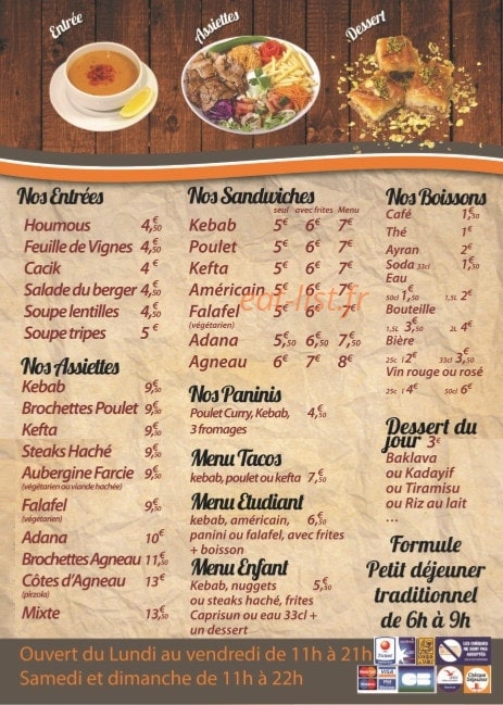 Délices d’Istanbul — carte page 1