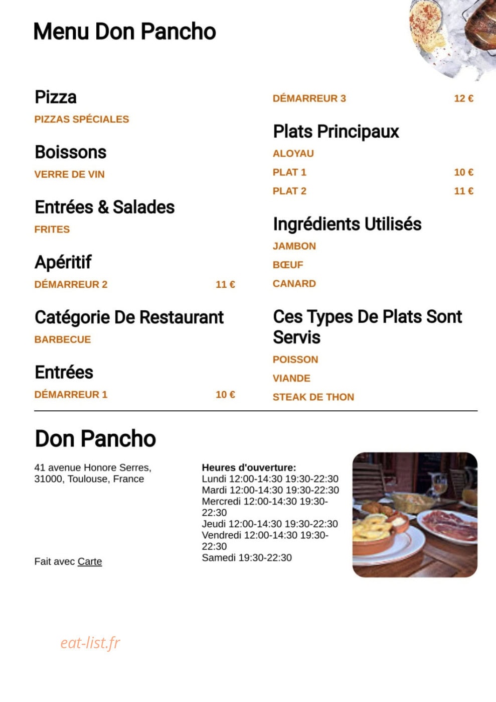 Don Pancho — carte page 4