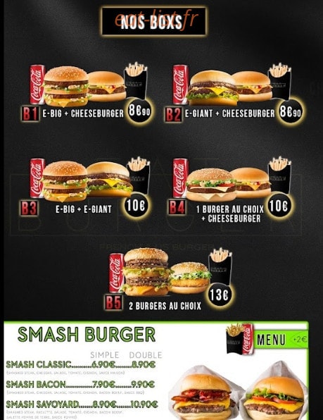 Eat Burger — carte page 1