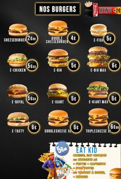 Eat Burger — carte page 2