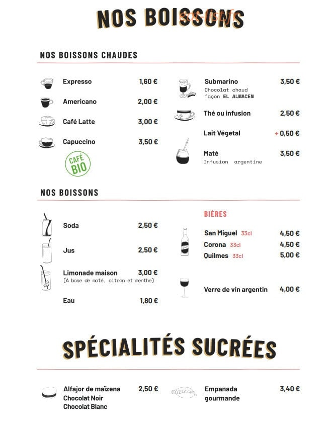 El Almacen — carte page 2