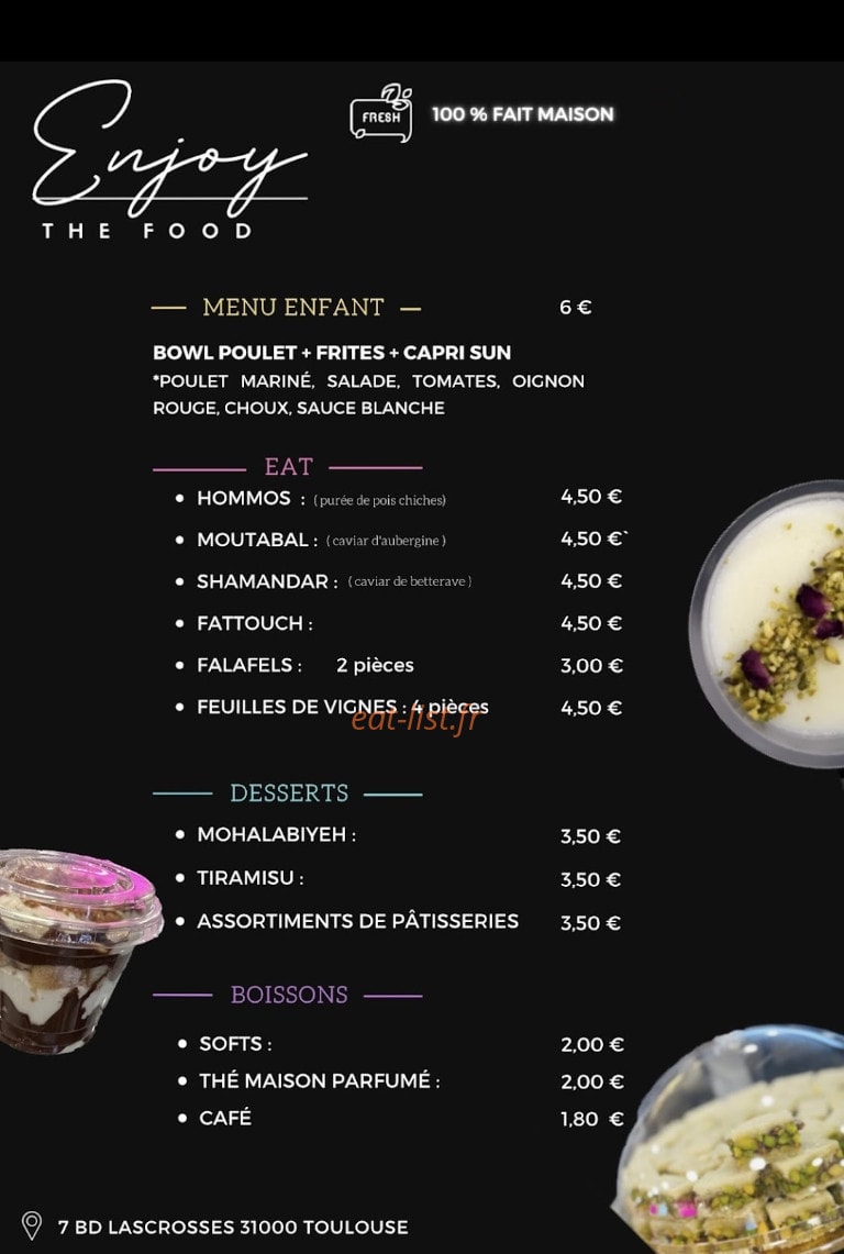 Enjoy The Food — carte page 2