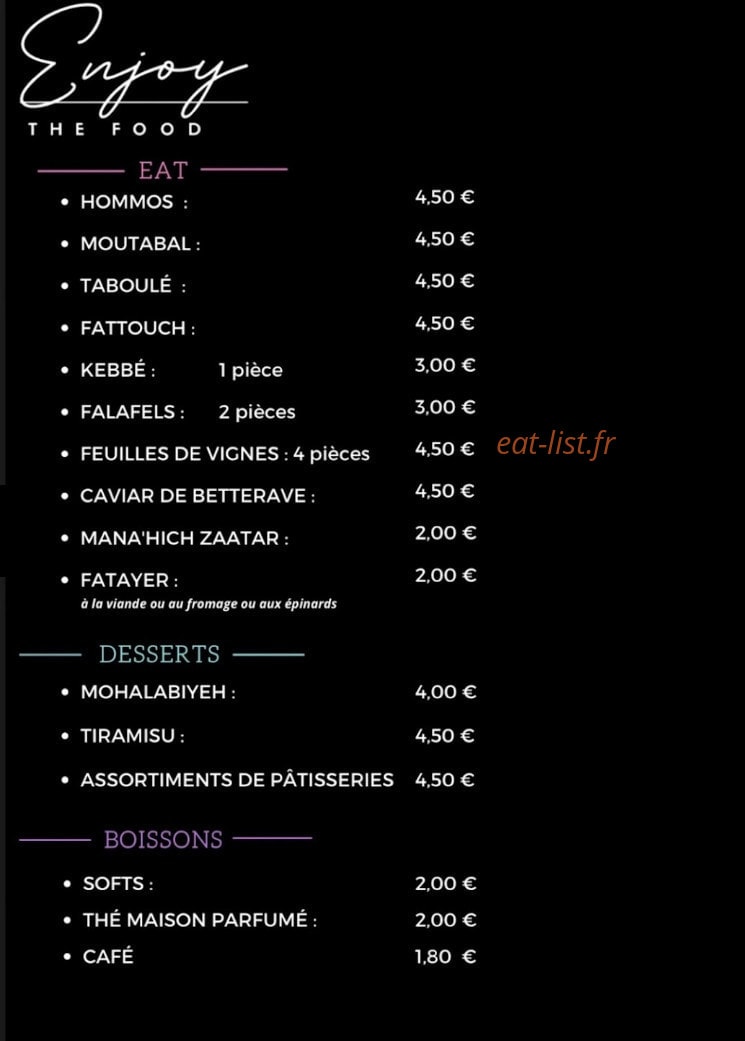 Enjoy The Food — carte page 4