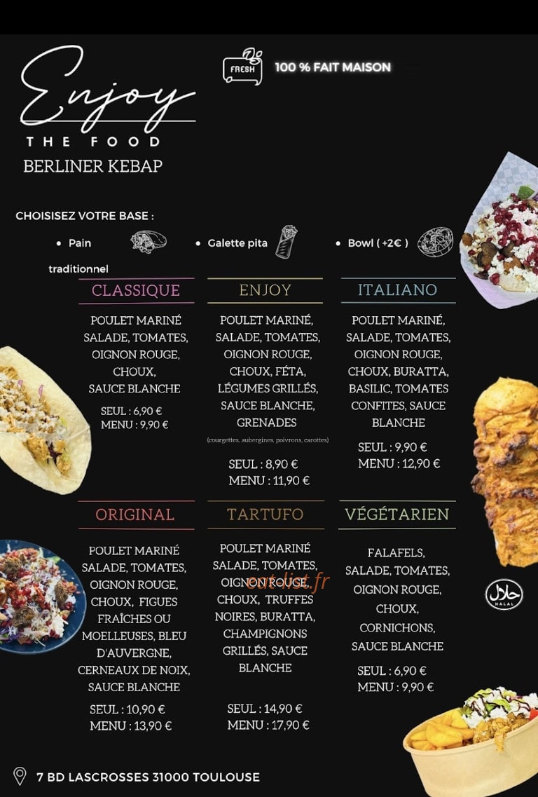 Enjoy The Food — carte page 1