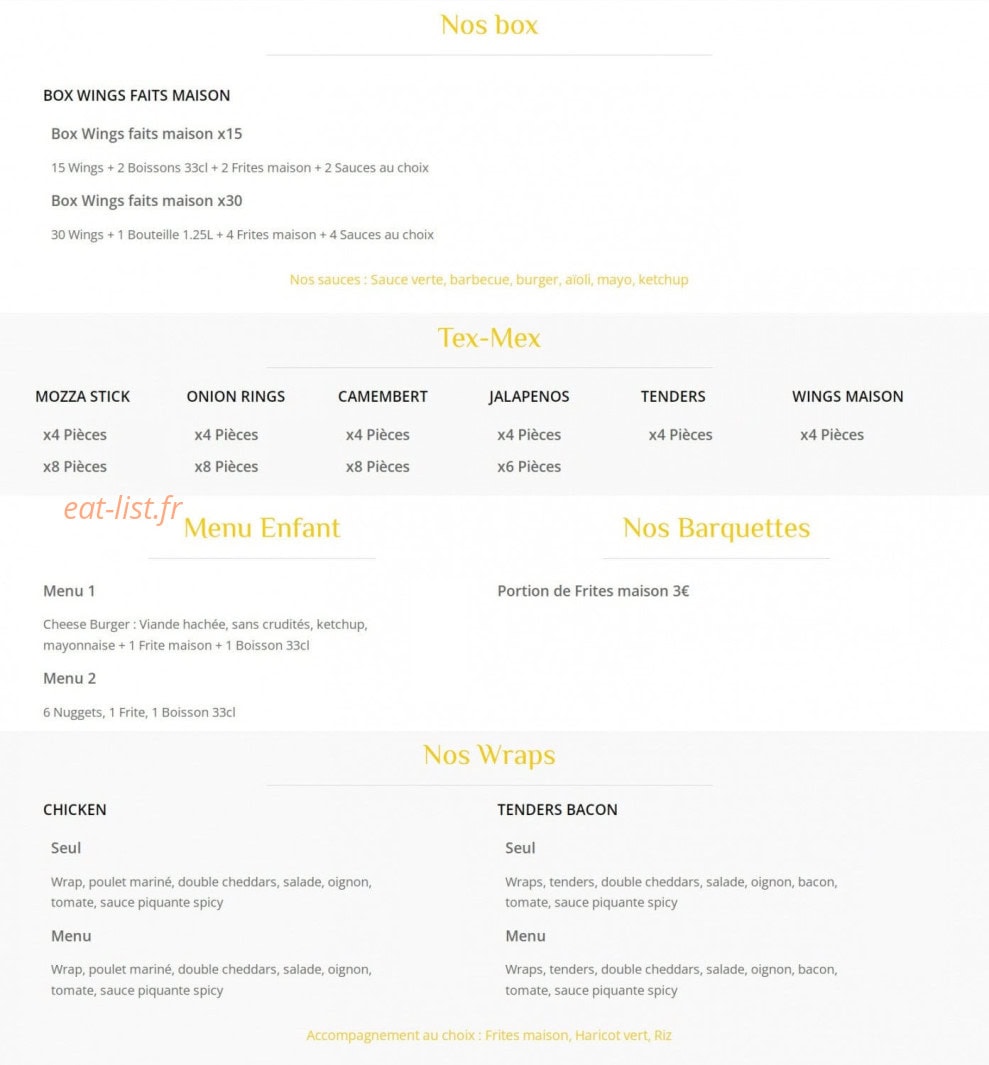 Carte et menu de Grelha à Toulouse — box, Tex-Mex, et Wraps