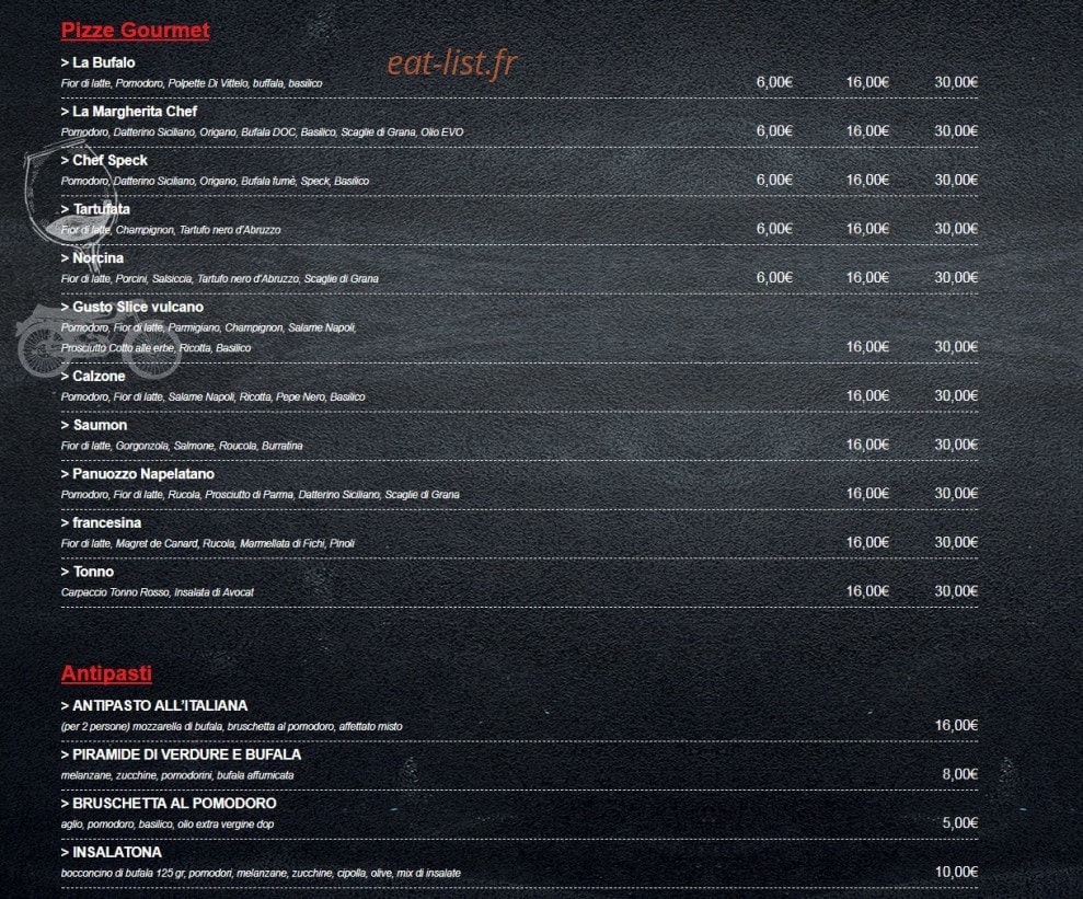 Gusto Slice — carte page 2