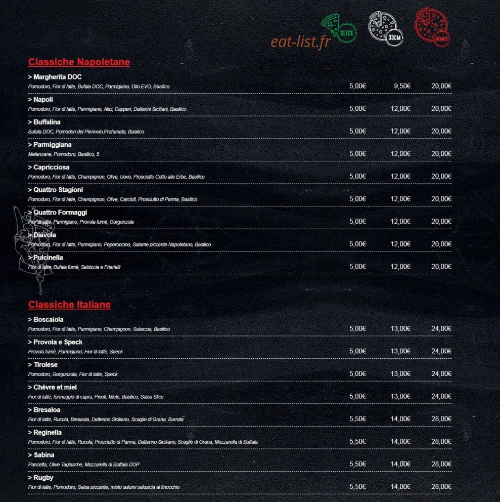 Gusto Slice — carte page 1