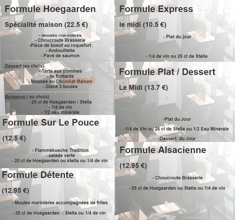 Hoegaarden Cafe — carte page 1