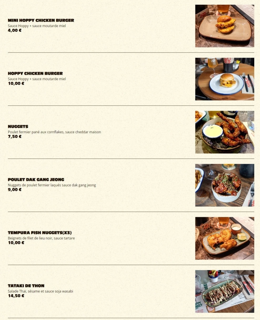Hoppy Monkey Club — carte page 10
