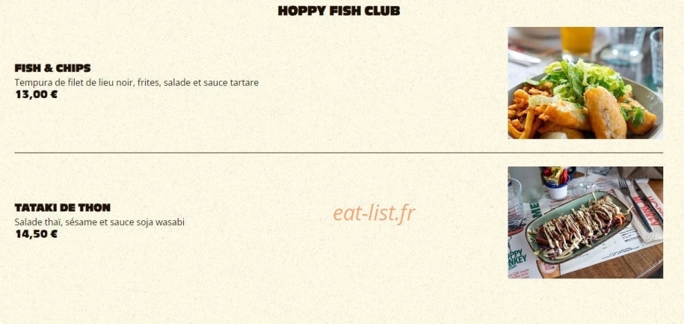 Hoppy Monkey Club — carte page 4