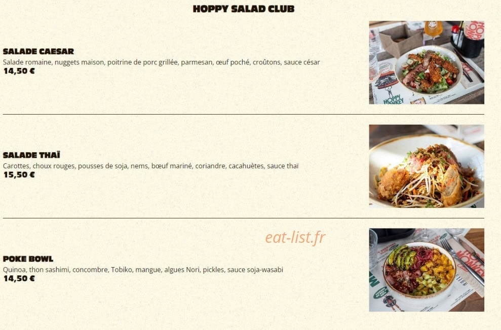 Hoppy Monkey Club — carte page 3