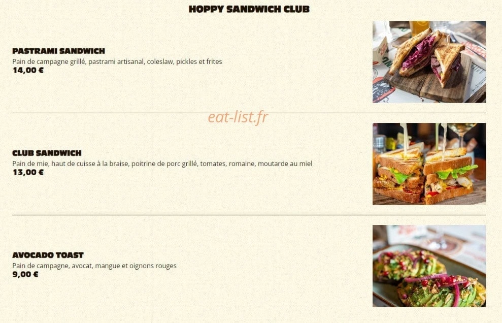Hoppy Monkey Club — carte page 5