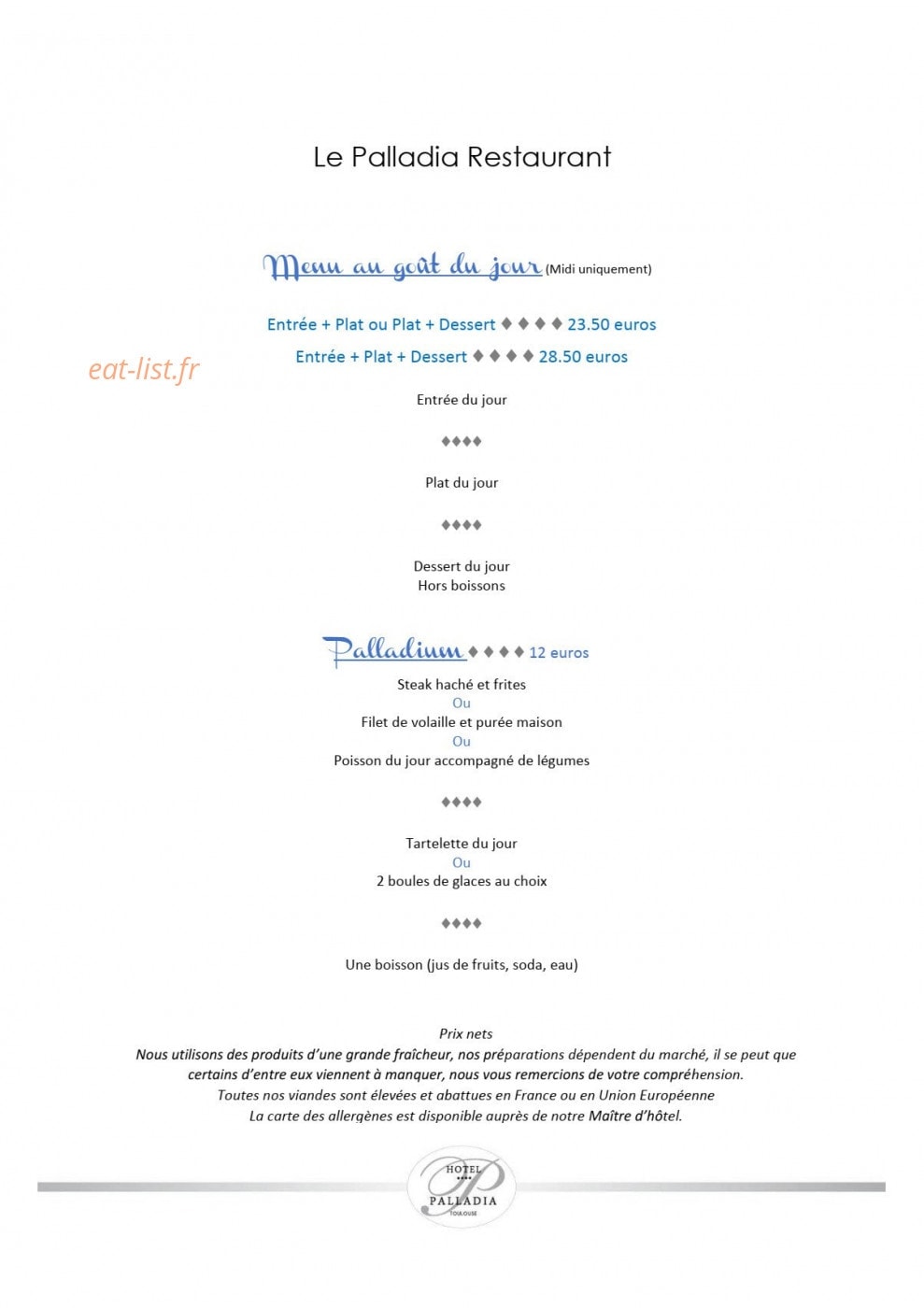 Hôtel Palladia — carte page 3