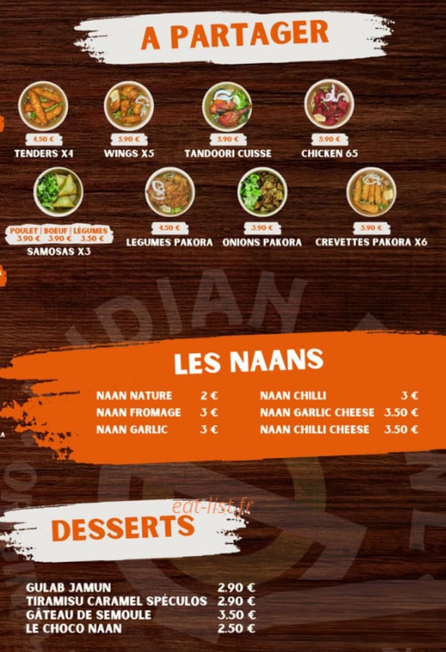 Indian Bowl — carte page 2