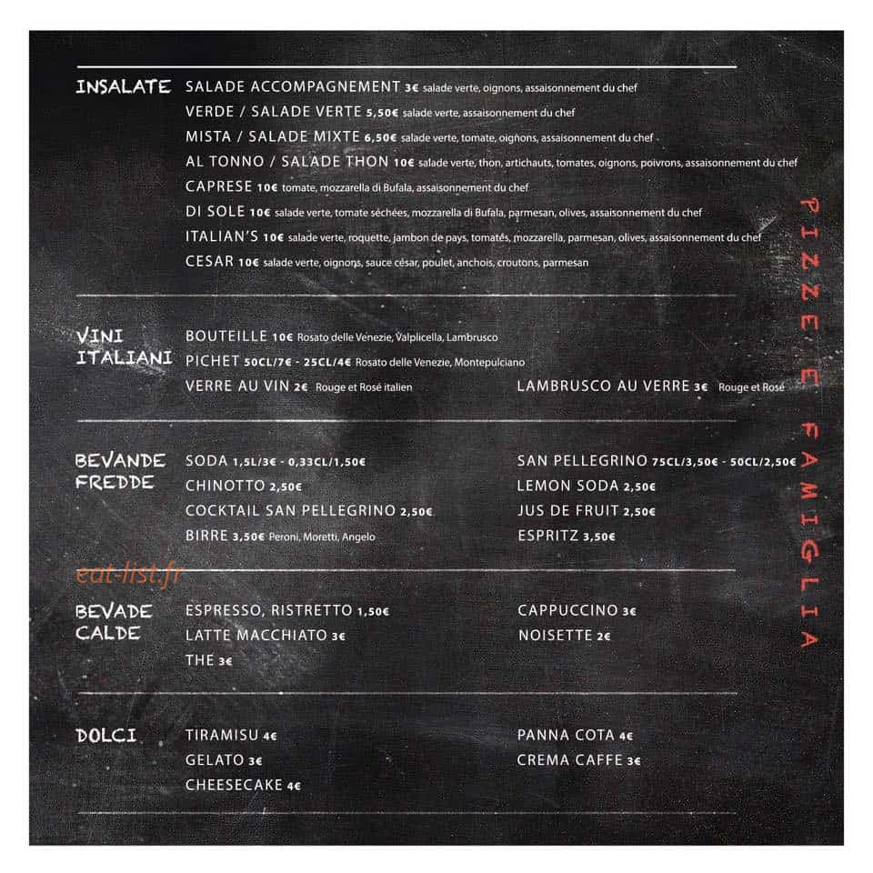 Italian's Pizza — carte page 2